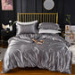 25 Momme Luxury Pure Mulberry Silk Bedding Set of 4（1x Quilt Cover + 1x Bedsheet + 2x Pillowcases）