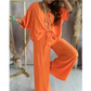 ✨2024 New Products 49% OFF💖Solid Color Women's Loose Fit Jumpsuit Set