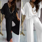 ✨2024 New Products 49% OFF💖Solid Color Women's Loose Fit Jumpsuit Set