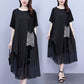 🔥Summer Sale 50% OFF 🔥Women's Round Neck Patchwork Loose Dress