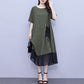 🔥Summer Sale 50% OFF 🔥Women's Round Neck Patchwork Loose Dress