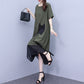 🔥Summer Sale 50% OFF 🔥Women's Round Neck Patchwork Loose Dress