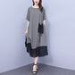 🔥Summer Sale 50% OFF 🔥Women's Round Neck Patchwork Loose Dress