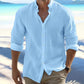 Men's Casual Solid Color Button-Down Shirt