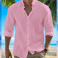 Men's Casual Solid Color Button-Down Shirt