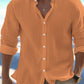 Men's Casual Solid Color Button-Down Shirt