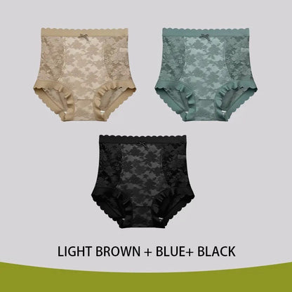 3-Pack Women's High Waisted Lace Panties