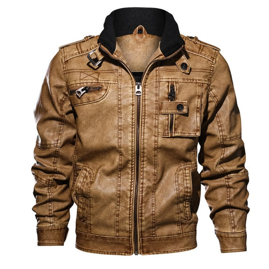 🎅Christmas Specials 50% OFF🎁Men's PU Leather Warm Jacket with Pockets