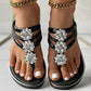 Women's Casual Floral Embellished Flat Sandals
