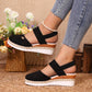 Closed Toe Strappy Low Wedge Sandals
