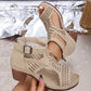 Versatile Hollow Out Mid Heel Open Toe Sandals（50% OFF）