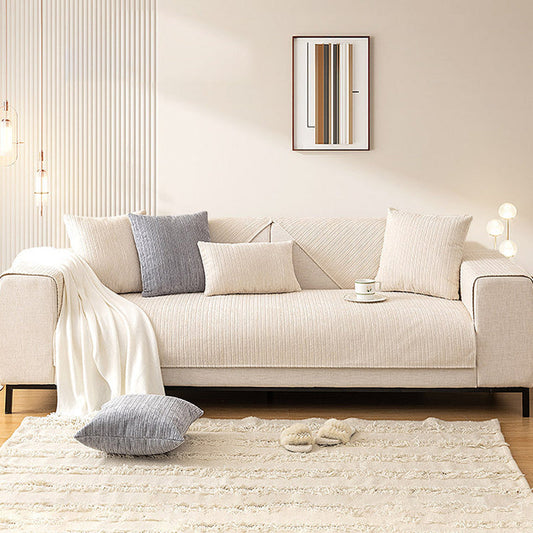 Sofa Cover In Herringbone Chenille Fabric