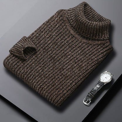 Men’s Fashionable Solid Slim Turtleneck Sweater