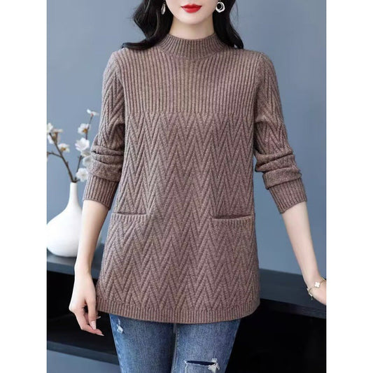 Women's Mid-Length Half Turtleneck Sweater