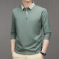 💖Men's Business Casual Solid Color Lapel Base T-shirt