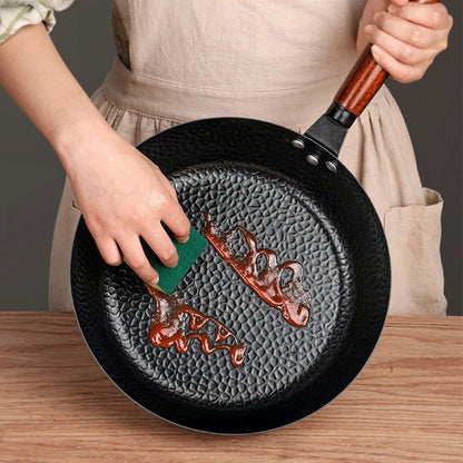 Uncoated Non-Sticking Iron Skillet Frying Pan