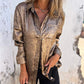 👗💖Collar charm, fashion upgrade! Women's casual fashion turn-down collar shirt👗💖
